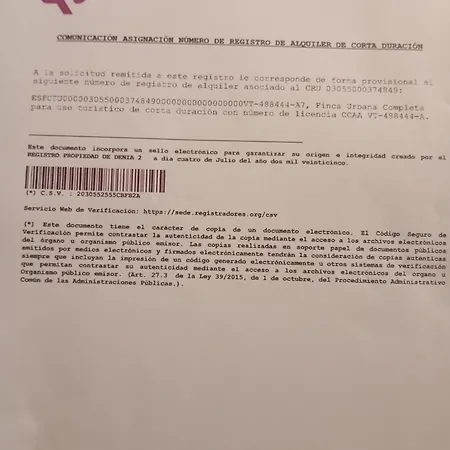 Casa vacanze Urbanizacion Alhambra Registro Dénia